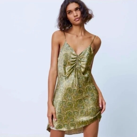 ZARA Green Slip Dress - Picture 4 of 4